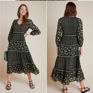 Anthropologie Karoline Tiered Maxi Dress Size 4